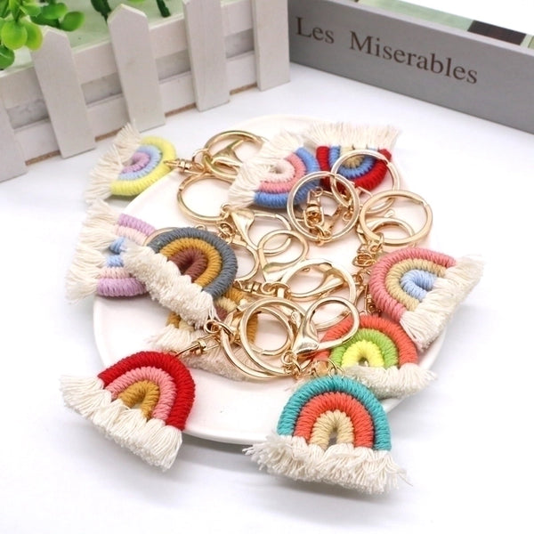 Fashion Rainbow Metal Women's Bag Pendant Keychain 1 Piece