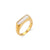 Fashion Rectangle Stainless Steel Plating Shell Gold Plated Rings