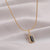 Fashion Rectangle Titanium Steel Necklace Inlaid Zircon Stainless Steel Necklaces