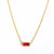 Fashion Rectangle Titanium Steel Plating Birthstone Necklace