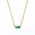 Fashion Rectangle Titanium Steel Plating Birthstone Necklace