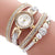 Fashion  Rhinestone Pearl Beaded Circle Pu Belt Watch