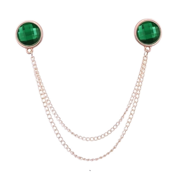 Fashion Round Alloy Chain Collar Pin