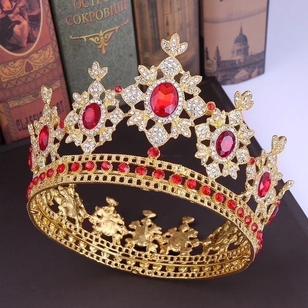 Fashion Round Alloy Inlay Rhinestones Crown 1 Piece