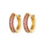 Fashion Round Copper Gold Plated Zircon Earrings 1 Pair