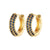 Fashion Round Copper Gold Plated Zircon Earrings 1 Pair