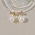 Fashion Round Copper Inlay Pearl Ear Studs 1 Pair