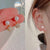 Fashion Round Copper Inlay Pearl Ear Studs 1 Pair