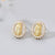 Fashion Round Copper Inlay Zircon Ear Studs 1 Pair