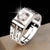 Fashion Round Copper Plating Inlay Artificial Diamond Rings 1 Piece