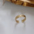 Fashion Round Copper Plating Inlay Artificial Gemstones Rings 1 Piece