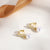 Fashion Round Heart Shape Flower Brass Inlay Artificial Pearls Rhinestones Opal Ear Clips 1 Pair