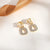 Fashion Round Heart Shape Flower Brass Inlay Artificial Pearls Rhinestones Opal Ear Clips 1 Pair