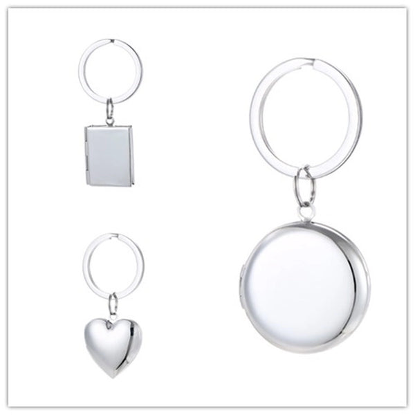 Fashion Round Heart Shape Stainless Steel Keychain