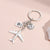 Fashion Round Letter Airplane Alloy Keychain