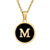 Fashion Round Letter Stainless Steel Gold Plated Shell Pendant Necklace