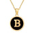 Fashion Round Letter Stainless Steel Gold Plated Shell Pendant Necklace