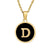 Fashion Round Letter Stainless Steel Gold Plated Shell Pendant Necklace