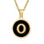 Fashion Round Letter Stainless Steel Gold Plated Shell Pendant Necklace