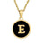 Fashion Round Letter Stainless Steel Gold Plated Shell Pendant Necklace