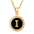 Fashion Round Letter Stainless Steel Pendant Necklace Enamel Gold Plated Stainless Steel Necklaces