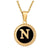 Fashion Round Letter Stainless Steel Pendant Necklace Enamel Gold Plated Stainless Steel Necklaces