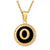 Fashion Round Letter Stainless Steel Pendant Necklace Enamel Gold Plated Stainless Steel Necklaces