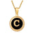 Fashion Round Letter Stainless Steel Pendant Necklace Enamel Gold Plated Stainless Steel Necklaces