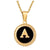 Fashion Round Letter Stainless Steel Pendant Necklace Enamel Gold Plated Stainless Steel Necklaces