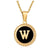 Fashion Round Letter Stainless Steel Pendant Necklace Enamel Gold Plated Stainless Steel Necklaces