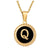 Fashion Round Letter Stainless Steel Pendant Necklace Enamel Gold Plated Stainless Steel Necklaces