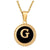 Fashion Round Letter Stainless Steel Pendant Necklace Enamel Gold Plated Stainless Steel Necklaces