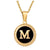 Fashion Round Letter Stainless Steel Pendant Necklace Enamel Gold Plated Stainless Steel Necklaces