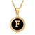 Fashion Round Letter Stainless Steel Pendant Necklace Enamel Gold Plated Stainless Steel Necklaces