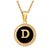 Fashion Round Letter Stainless Steel Pendant Necklace Enamel Gold Plated Stainless Steel Necklaces