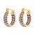 Fashion Round Plating Stainless Steel Zircon Gold Plated Earrings