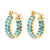 Fashion Round Plating Stainless Steel Zircon Gold Plated Earrings