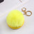 Fashion Round Pu Leather Alloy Plush Plating Bag Pendant Keychain