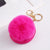 Fashion Round Pu Leather Alloy Plush Plating Bag Pendant Keychain