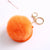 Fashion Round Pu Leather Alloy Plush Plating Bag Pendant Keychain