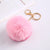 Fashion Round Pu Leather Alloy Plush Plating Bag Pendant Keychain