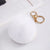 Fashion Round Pu Leather Alloy Plush Plating Bag Pendant Keychain