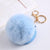 Fashion Round Pu Leather Alloy Plush Plating Bag Pendant Keychain