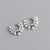 Fashion Round Silver Inlaid Pearls Earrings 1 Pair