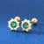 Fashion Round Silver Plating Inlay Zircon Ear Studs 1 Pair