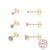 Fashion Round Silver Plating Inlay Zircon Ear Studs 3 Pieces