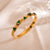 Fashion Round Stainless Steel Gold Plated Zircon Gold Plated Bangle