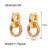 Fashion Round Stainless Steel Inlay Artificial Diamond Drop Earrings 1 Pair