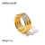 Fashion Round Stainless Steel Inlay Artificial Diamond Gold Plated Rings