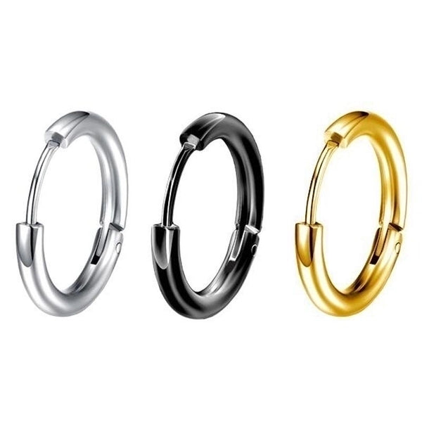 Fashion Round Stainless Steel Plating Earrings 1 Piece